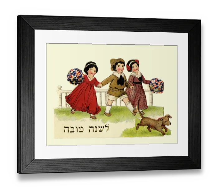 Framed Print : Happy New Year Girls and Boy Framed Print : Happy New Year Girls and Boy