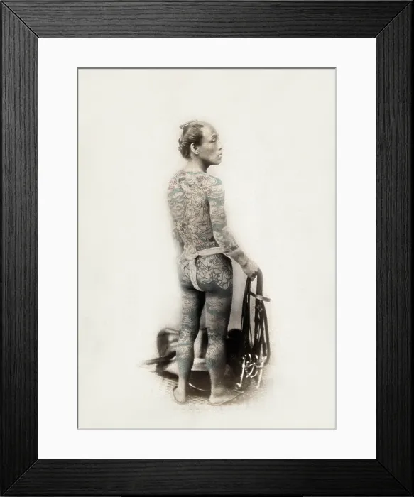 Framed Print : Japan: Tattooed Man Framed Print : Japan: Tattooed Man
