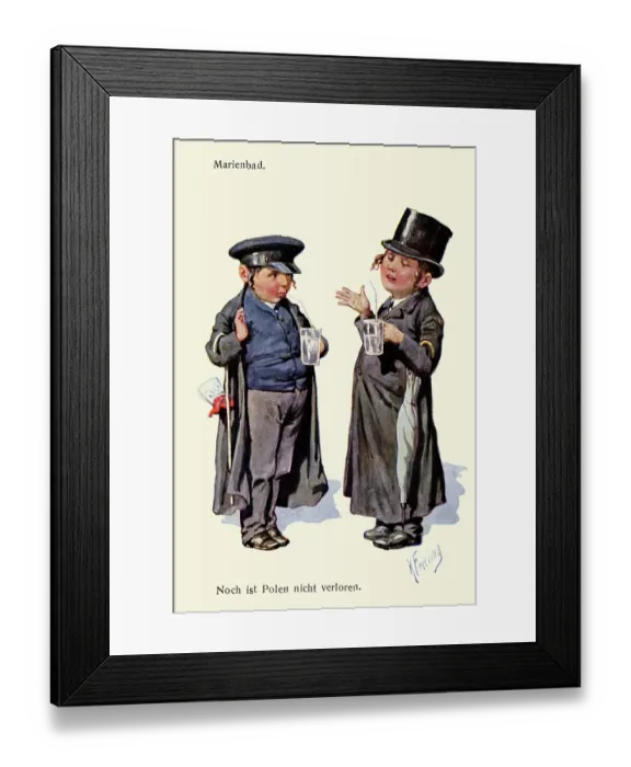 Framed Print : Marienbad. Two young Jewish boys are having a political discussion Framed Print : Marienbad. Two young Jewish boys are having a political discussion