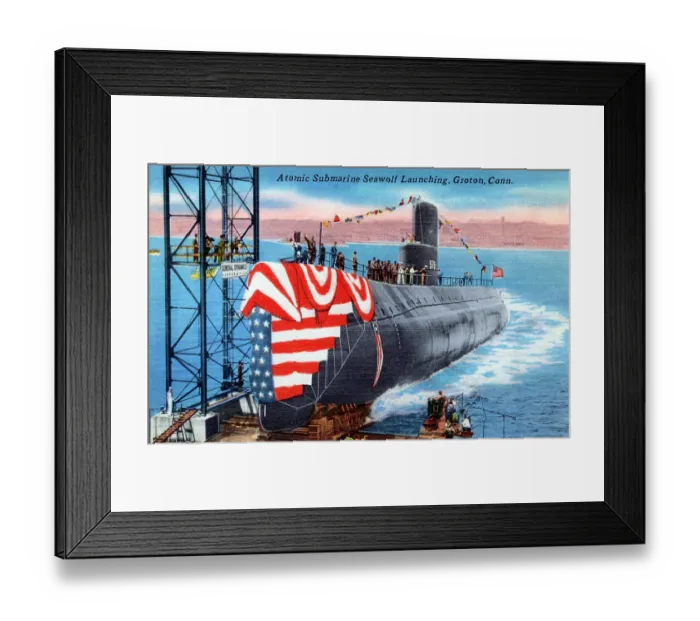 Framed Print : Atomic Submarine Seawolf Launching Framed Print : Atomic Submarine Seawolf Launching