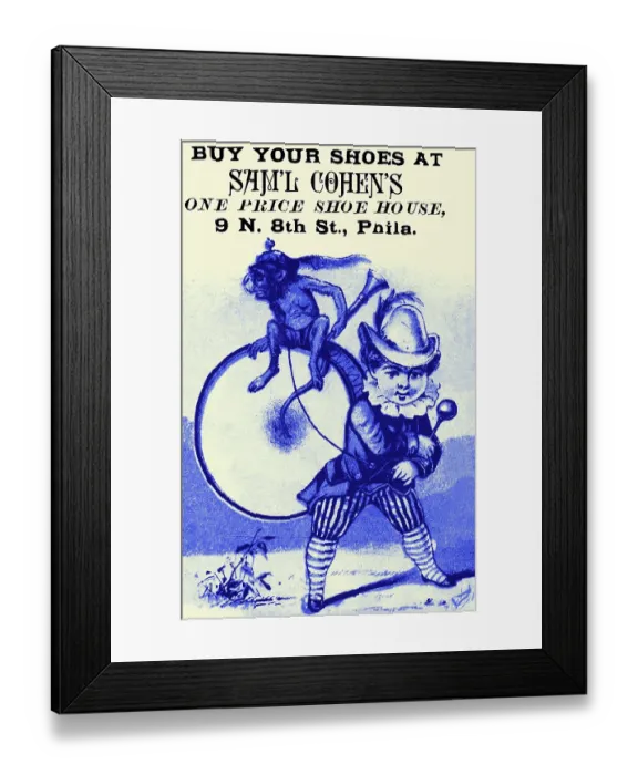 Framed Print : Buy Your Shoes at Sam'l Cohen's Framed Print : Buy Your Shoes at Sam'l Cohen's