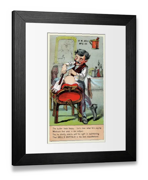 Framed Print : The Barber Looks Happy Framed Print : The Barber Looks Happy