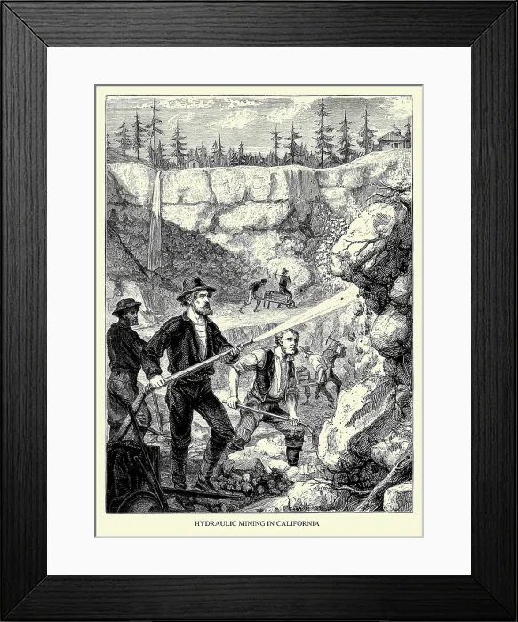 Framed Print : Hydraulic mining in California Framed Print : Hydraulic mining in California