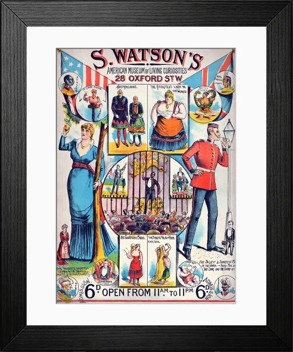 Framed Print : S. Watson's American Museum of Living Curiosities