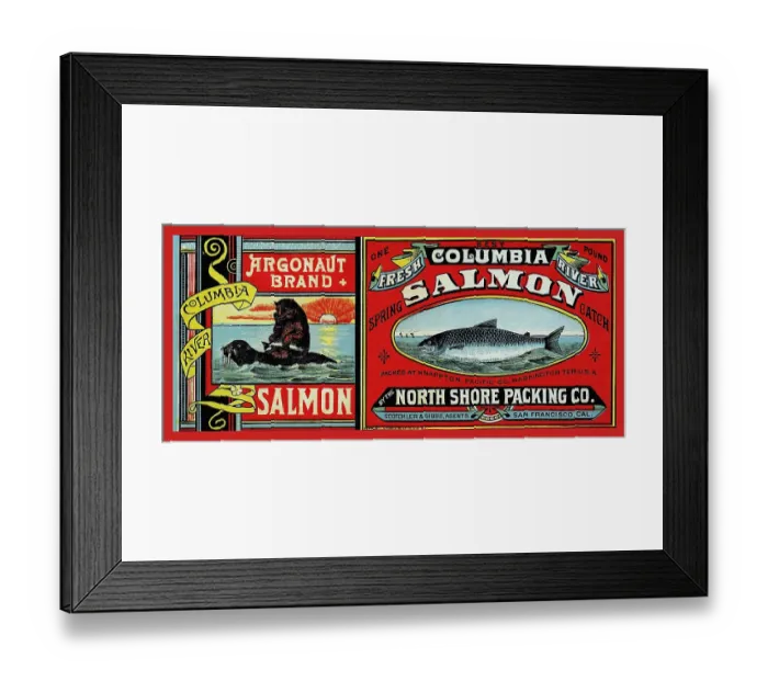 Framed Print : Argonaut Brand Salmon Framed Print : Argonaut Brand Salmon