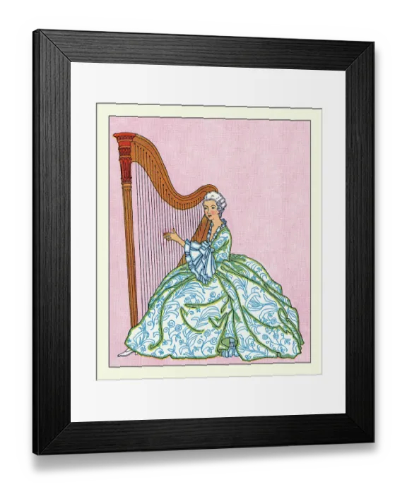 Framed Print : Harpist. Illustrated page from 'Nursery Friends Framed Print : Harpist. Illustrated page from 'Nursery Friends