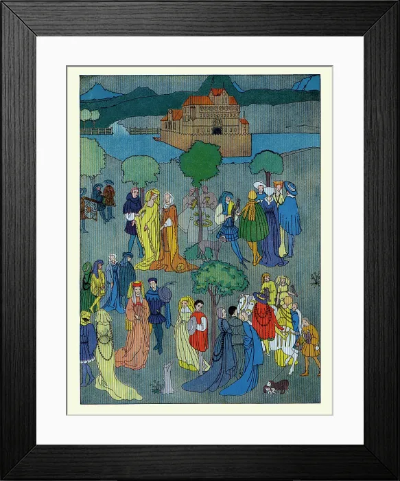 Framed Print : Charles d'Orleans Hunting Scene