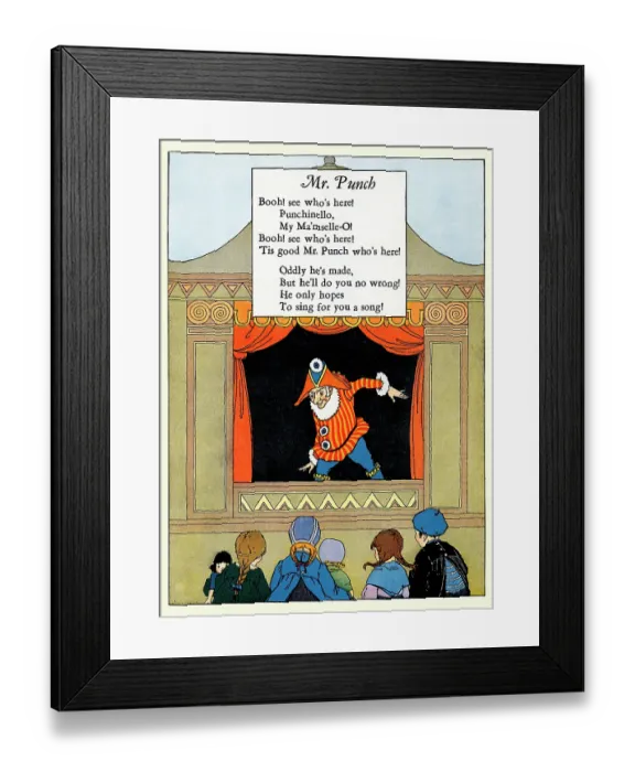Framed Print : Mr. Punch. Illustrated page from 'Nursery Friends