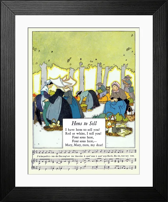 Framed Print : Hens to Sell