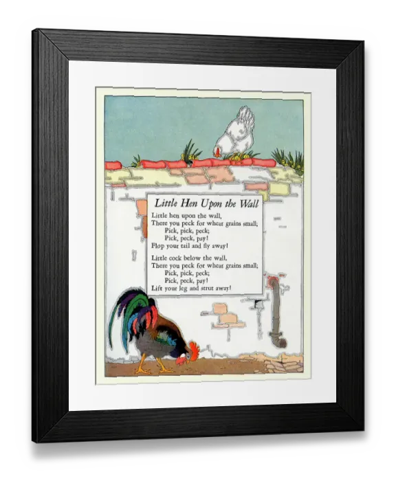 Framed Print : Little Hen upon the Wall Framed Print : Little Hen upon the Wall