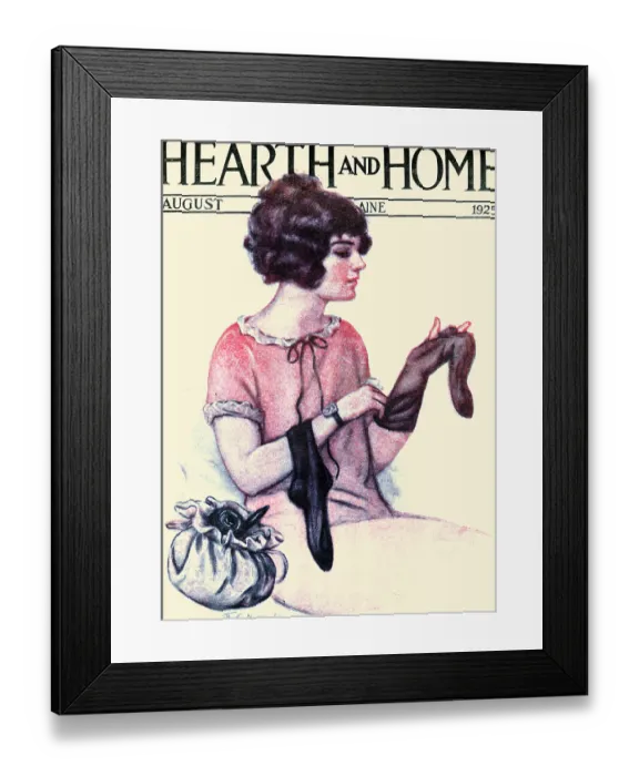 Framed Print : Darning Stockings