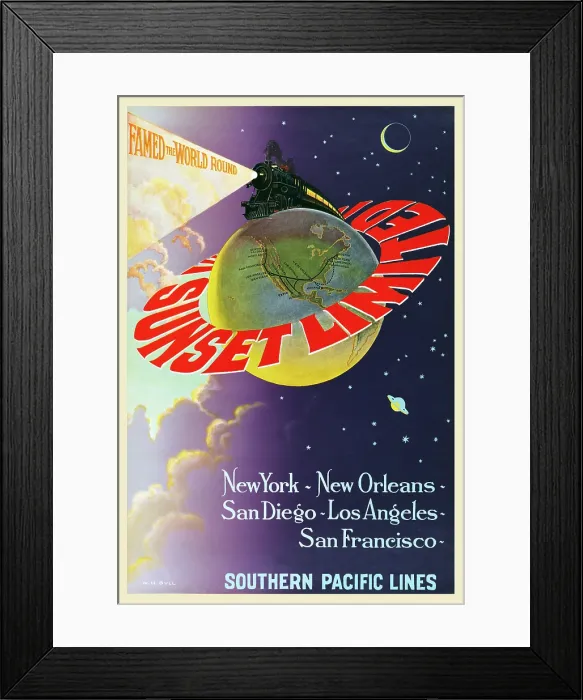 Framed Print : Famed the World Round. Sunset Limited Framed Print : Famed the World Round. Sunset Limited