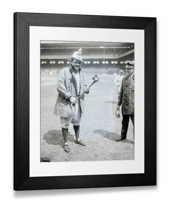 Framed Print : Babe Ruth; Firefighter Framed Print : Babe Ruth; Firefighter