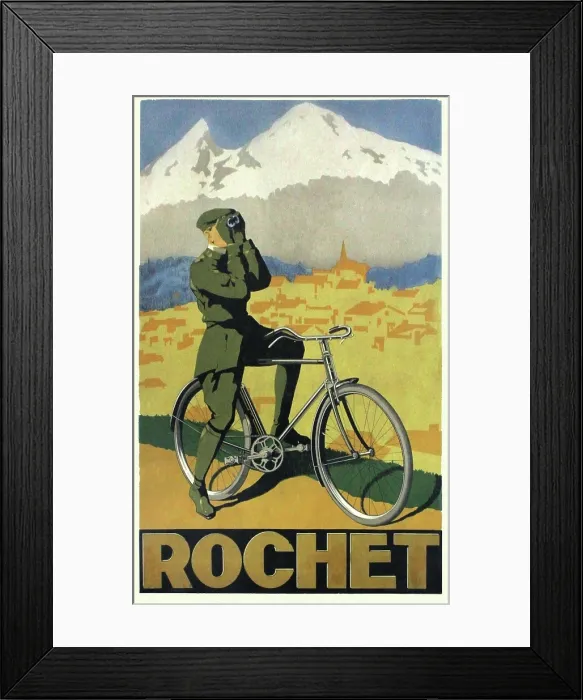 Framed Print : Rochet. A rider looks ahead at his round through the snow capped mountains Framed Print : Rochet. A rider looks ahead at his round through the snow capped mountains