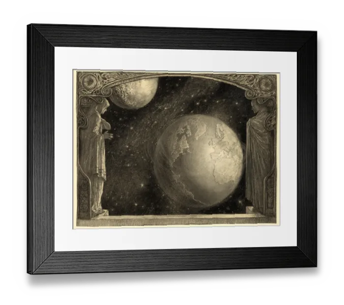 Framed Print : The Earth with the Milky Way and moon Framed Print : The Earth with the Milky Way and moon