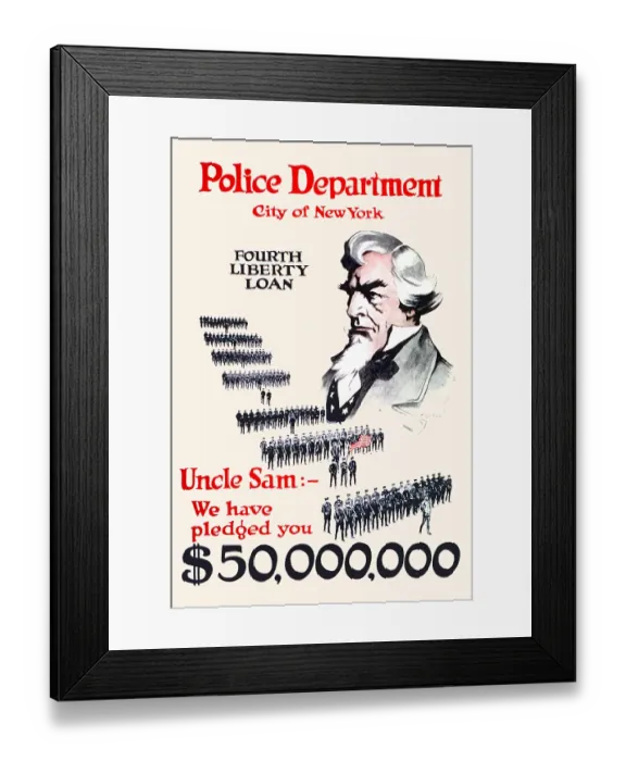 Framed Print : Police Department, City of New York, Fourth Liberty Loan Framed Print : Police Department, City of New York, Fourth Liberty Loan