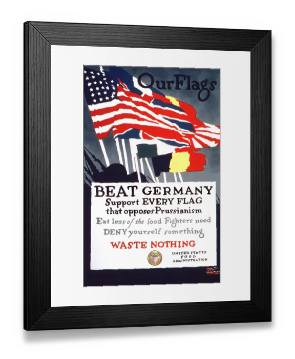 Framed Print : Our Flags Beat Germany Framed Print : Our Flags Beat Germany