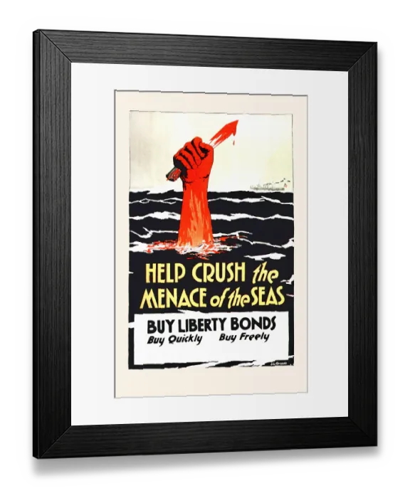 Framed Print : Help Crush the Menace of the Seas Framed Print : Help Crush the Menace of the Seas
