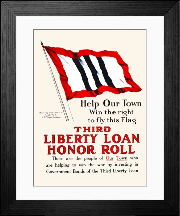 Framed Print : Third Liberty Loan Honor Roll Framed Print : Third Liberty Loan Honor Roll