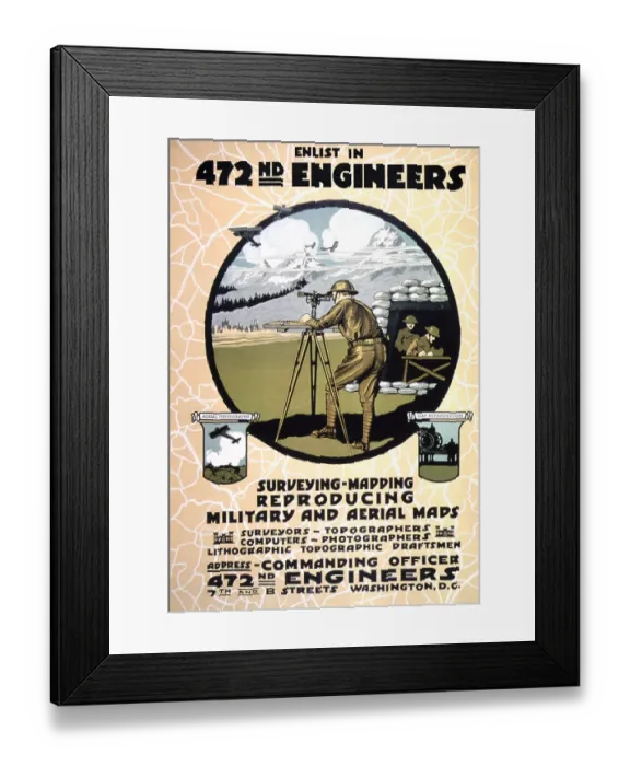 Framed Print : Enlist in the 472nd Engineers Framed Print : Enlist in the 472nd Engineers