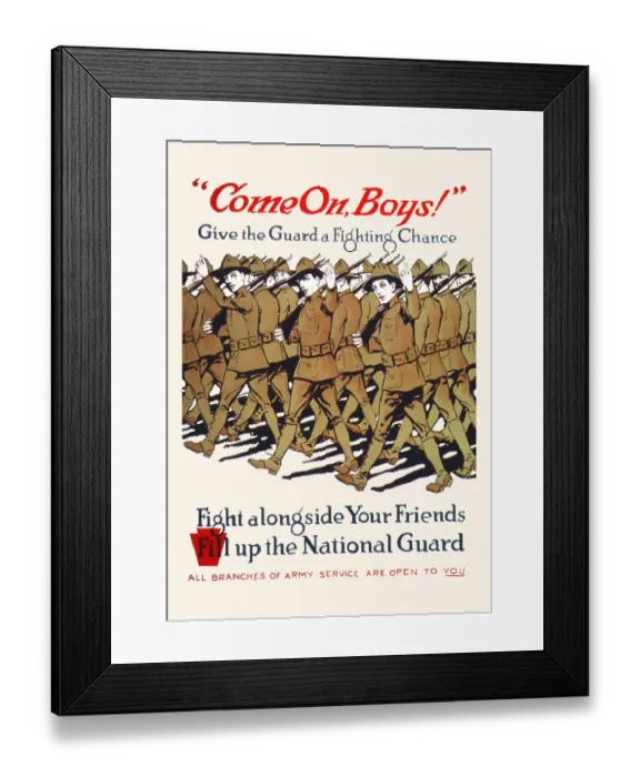 Framed Print : Come On Boys! Give The Guard a Fighting Chance