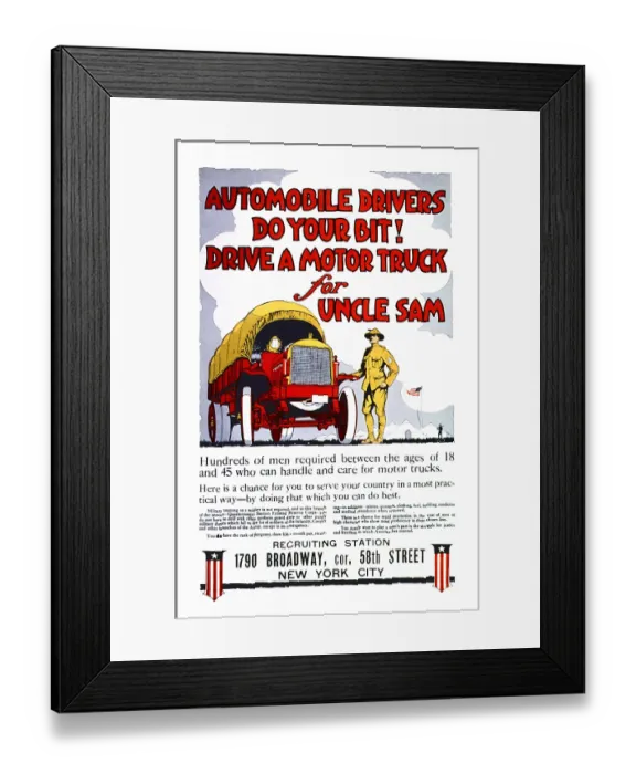 Framed Print : Automobile Drivers Do Your Bit! Framed Print : Automobile Drivers Do Your Bit!