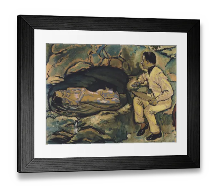 Framed Print : Self-portrait with Mermaid Framed Print : Self-portrait with Mermaid