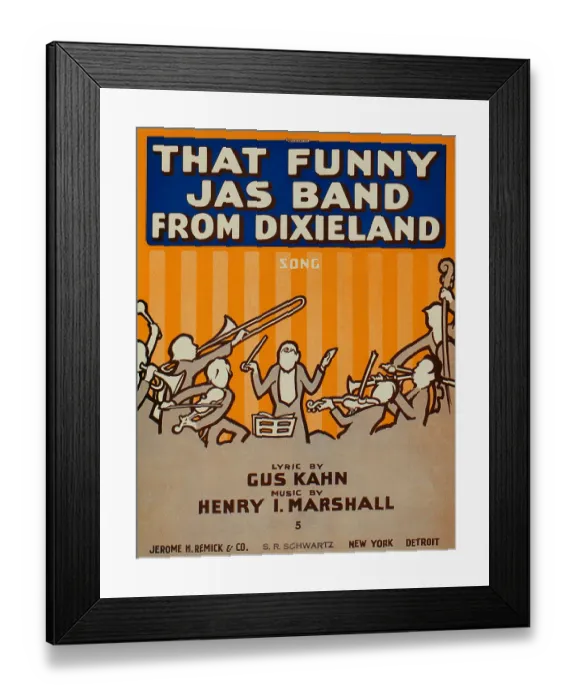 Framed Print : That Funny Jas Band From Dixieland Framed Print : That Funny Jas Band From Dixieland