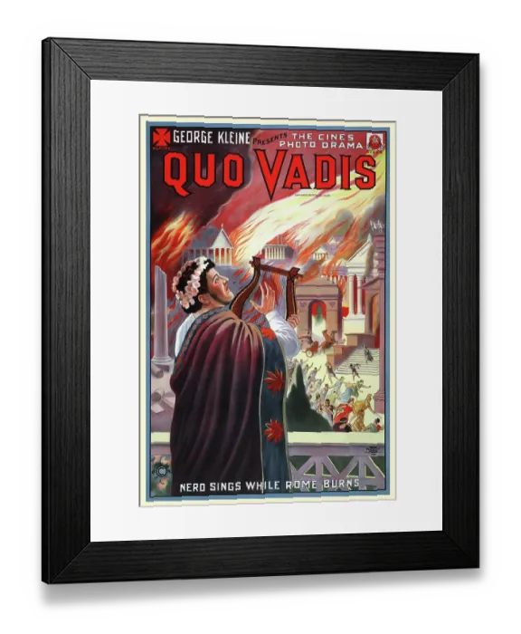 Framed Print : Quo Vadis - Nero Sings Framed Print : Quo Vadis - Nero Sings
