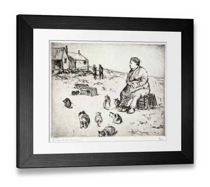 Framed Print : Mrs. Dexter on lobster trap Framed Print : Mrs. Dexter on lobster trap