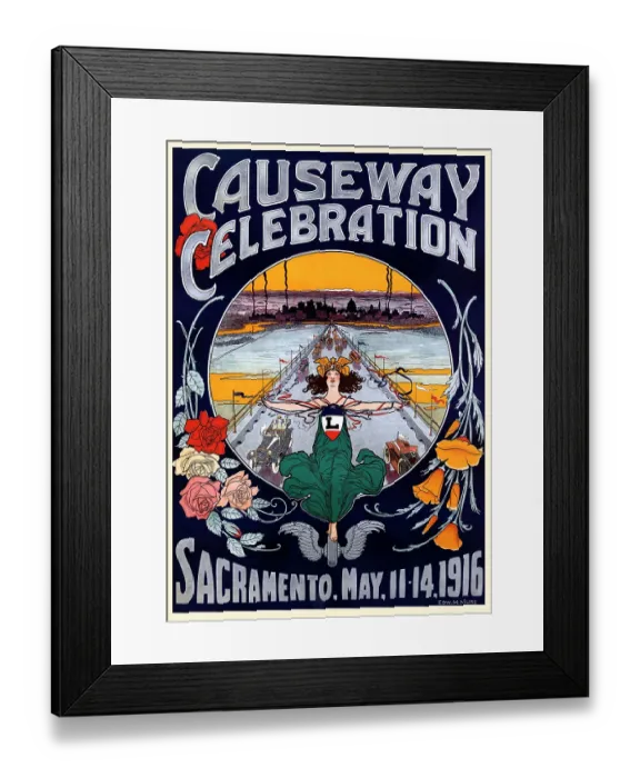 Framed Print : Causeway Celebration Sacramento. May 11-14, 1916