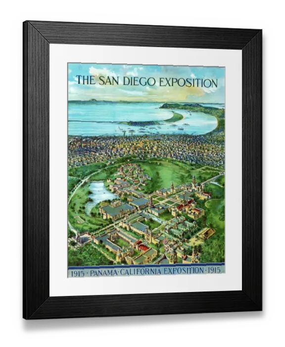 Framed Print : The San Diego Exposition 1915. Panama-California Exposition. 1915 Framed Print : The San Diego Exposition 1915. Panama-California Exposition. 1915