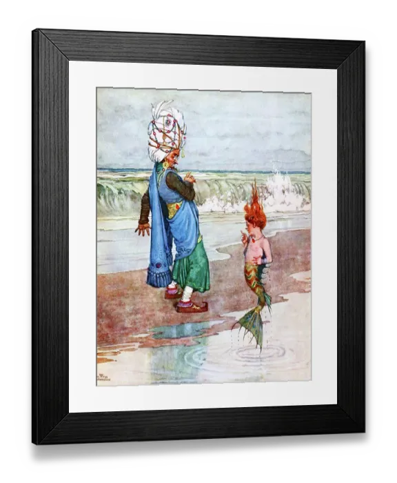 Framed Print : The Wizard and the Mermaid