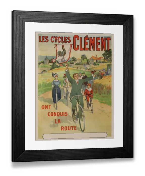 Framed Print : Les Cycles Clément Ont Conquis La Route Framed Print : Les Cycles Clément Ont Conquis La Route