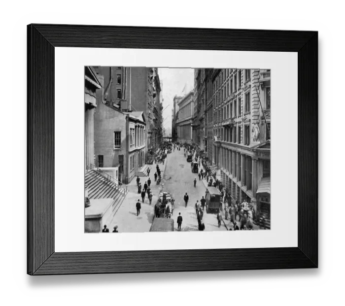 Framed Print : Wall Street east from Nassau Street