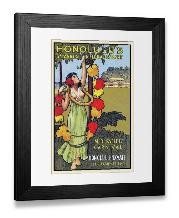 Framed Print : Honolulu 6th Annual Floral Parade Framed Print : Honolulu 6th Annual Floral Parade