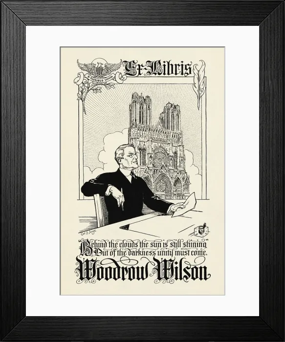 Framed Print : Bookplate of Woodrow Wilson Framed Print : Bookplate of Woodrow Wilson