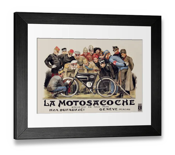 Framed Print : La Motosacoche Brecetee en Tous Pays Framed Print : La Motosacoche Brecetee en Tous Pays