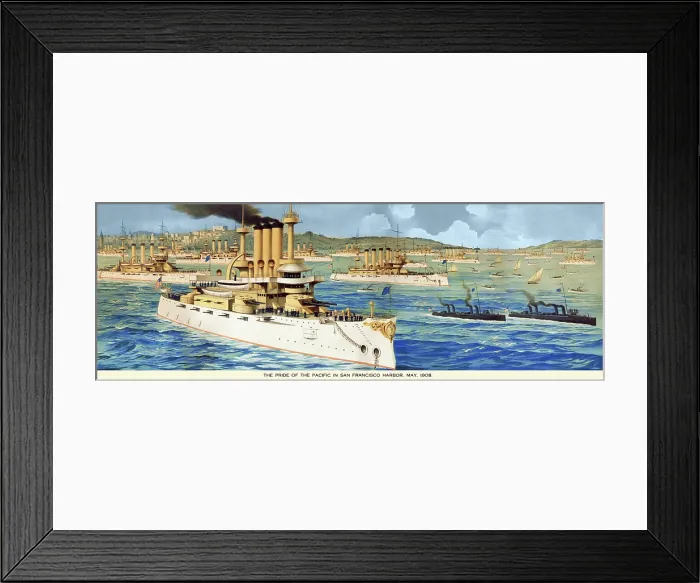 Framed Print : The Pride of the Pacific in San Francisco Harbor, May, 1908 Framed Print : The Pride of the Pacific in San Francisco Harbor, May, 1908