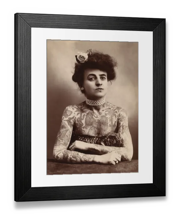 Framed Print : Tattooed Woman Framed Print : Tattooed Woman