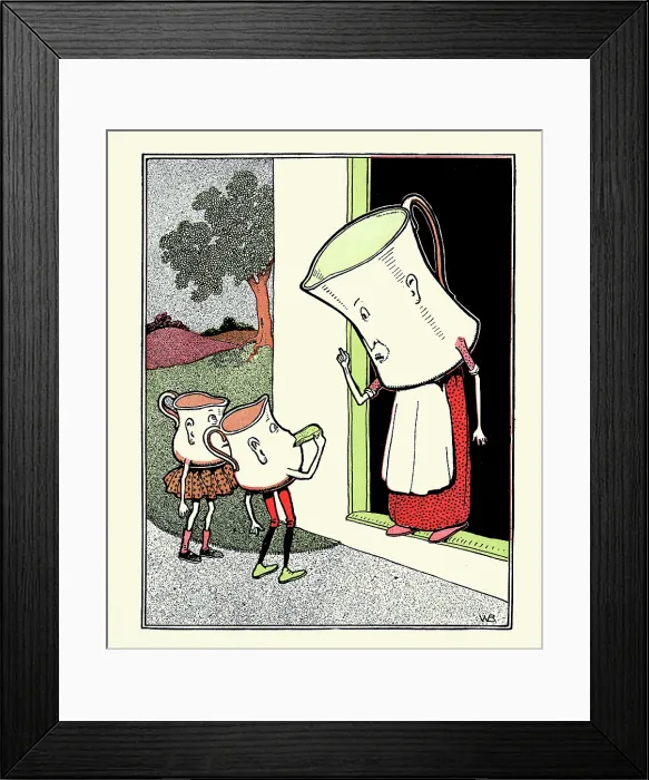 Framed Print : The Greedy Little Pitchers Framed Print : The Greedy Little Pitchers