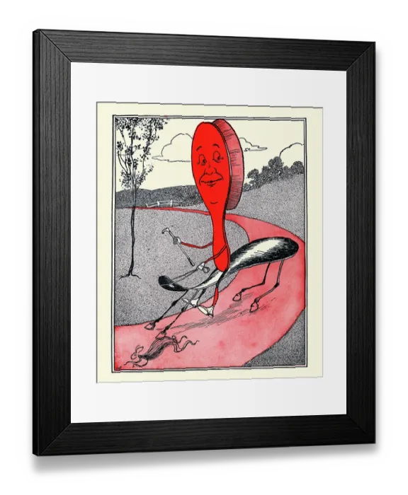 Framed Print : The Chase. Mr. Brush on his steed, dashing with speed Framed Print : The Chase. Mr. Brush on his steed, dashing with speed