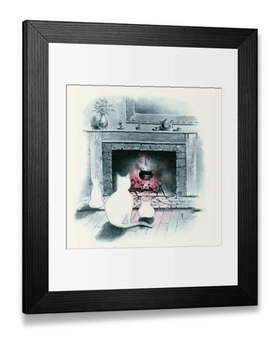 Framed Print : Cats with cauldron Framed Print : Cats with cauldron