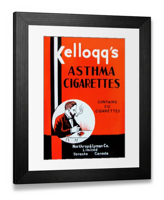 Framed Print : Kellogg's Asthma Cigarettes Framed Print : Kellogg's Asthma Cigarettes