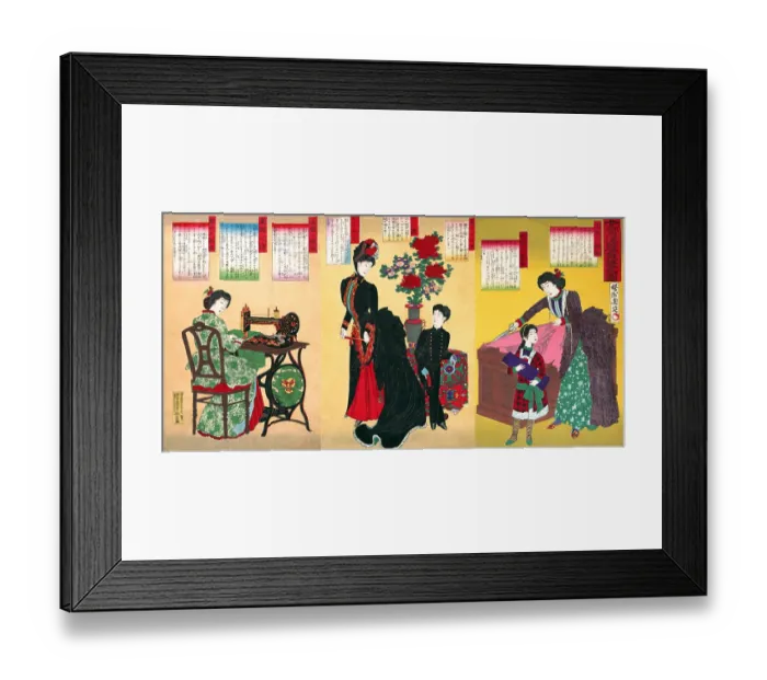 Framed Print : Court Ladies sewing western dress Framed Print : Court Ladies sewing western dress