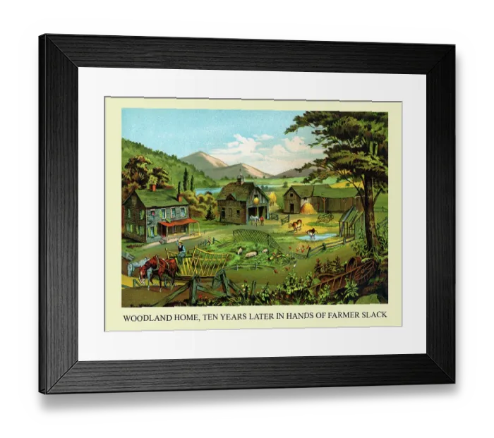 Framed Print : Woodland Home, Ten Years Later in Hands of Farmer Slack Framed Print : Woodland Home, Ten Years Later in Hands of Farmer Slack
