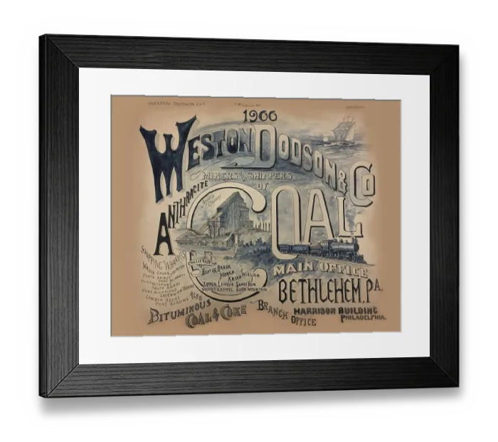 Framed Print : Bethlehem-based Weston Dodson Coal Company Framed Print : Bethlehem-based Weston Dodson Coal Company