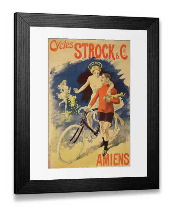Framed Print : Cycles Strock & Cie
