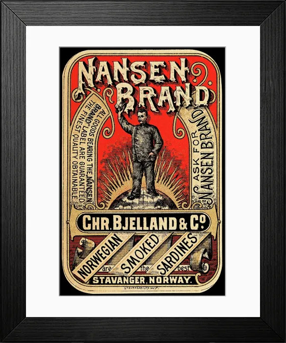 Framed Print : Nansen Brand Norwegian Smoked Sardines Framed Print : Nansen Brand Norwegian Smoked Sardines