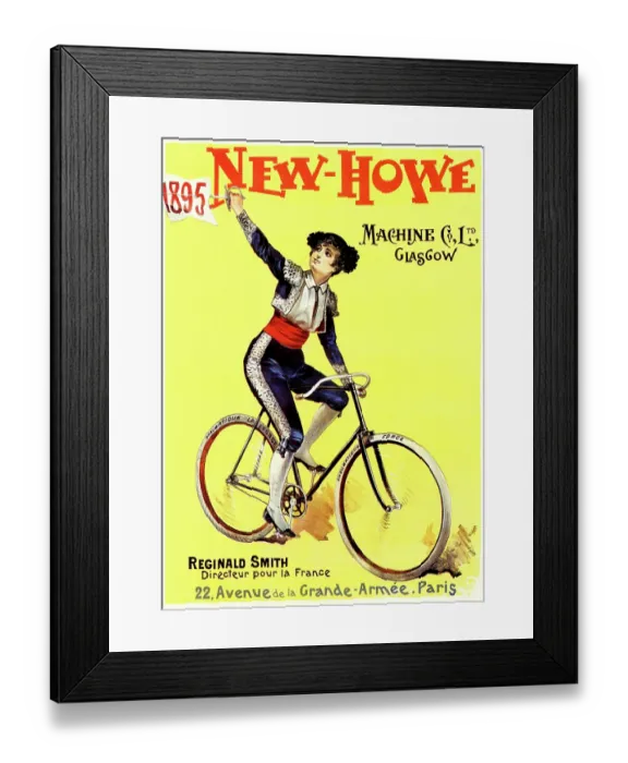Framed Print : New Howe. French advertisinng poster for a Scottish bicycle with a Spanish Framed Print : New Howe. French advertisinng poster for a Scottish bicycle with a Spanish